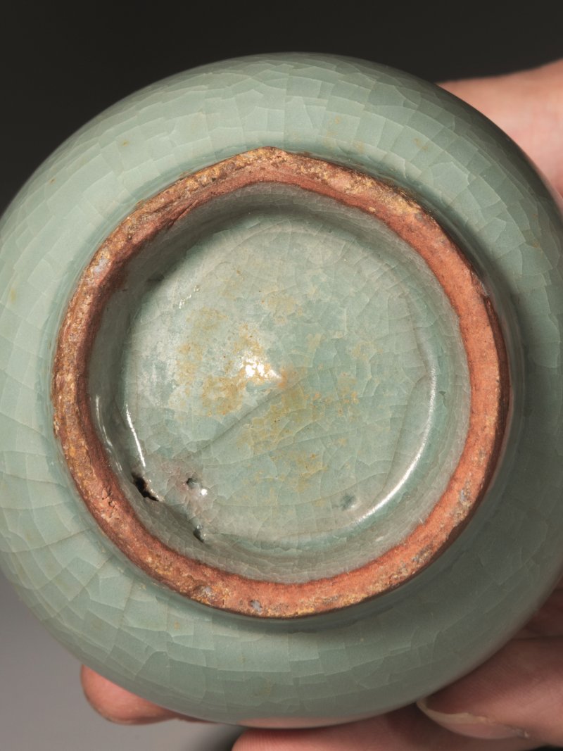 明 龙泉窑粉青釉箸瓶 - 图2