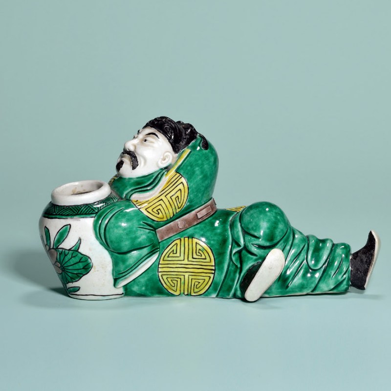清康熙 素三彩太白醉酒