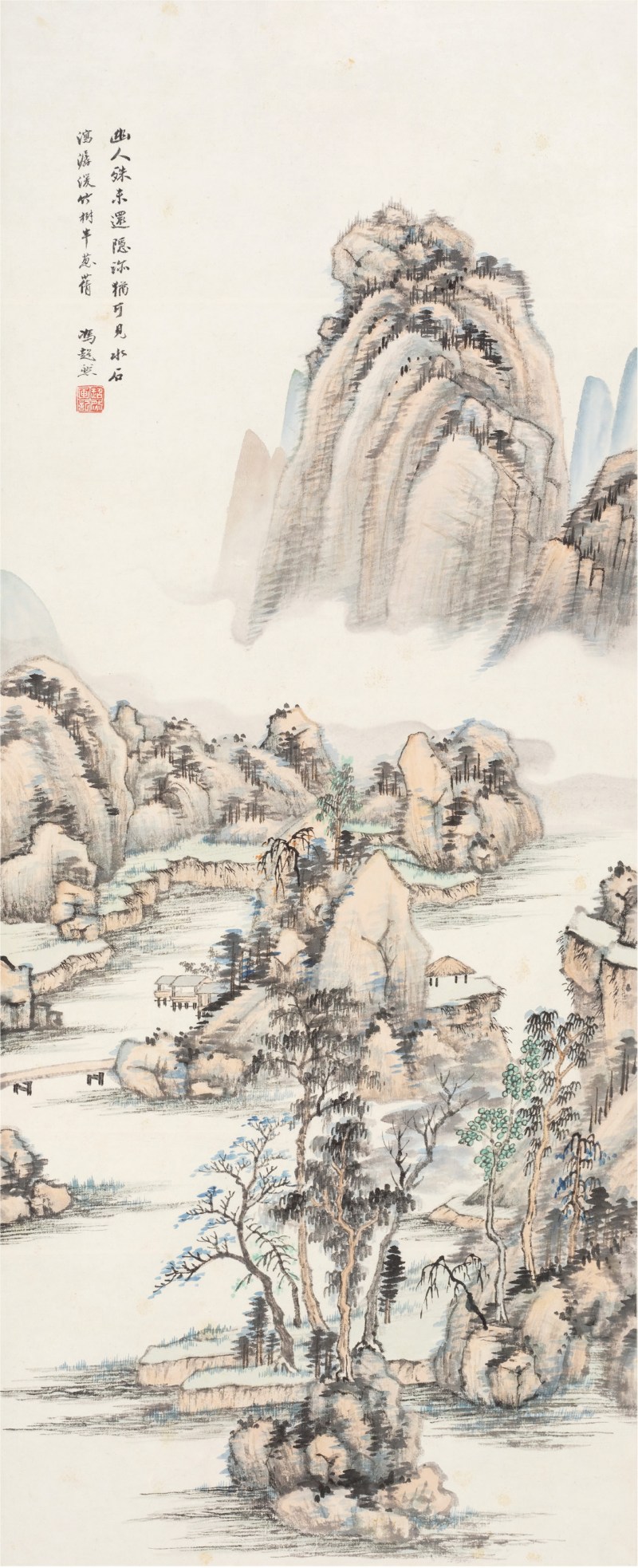 冯超然（1882～1954）溪山寻隐图