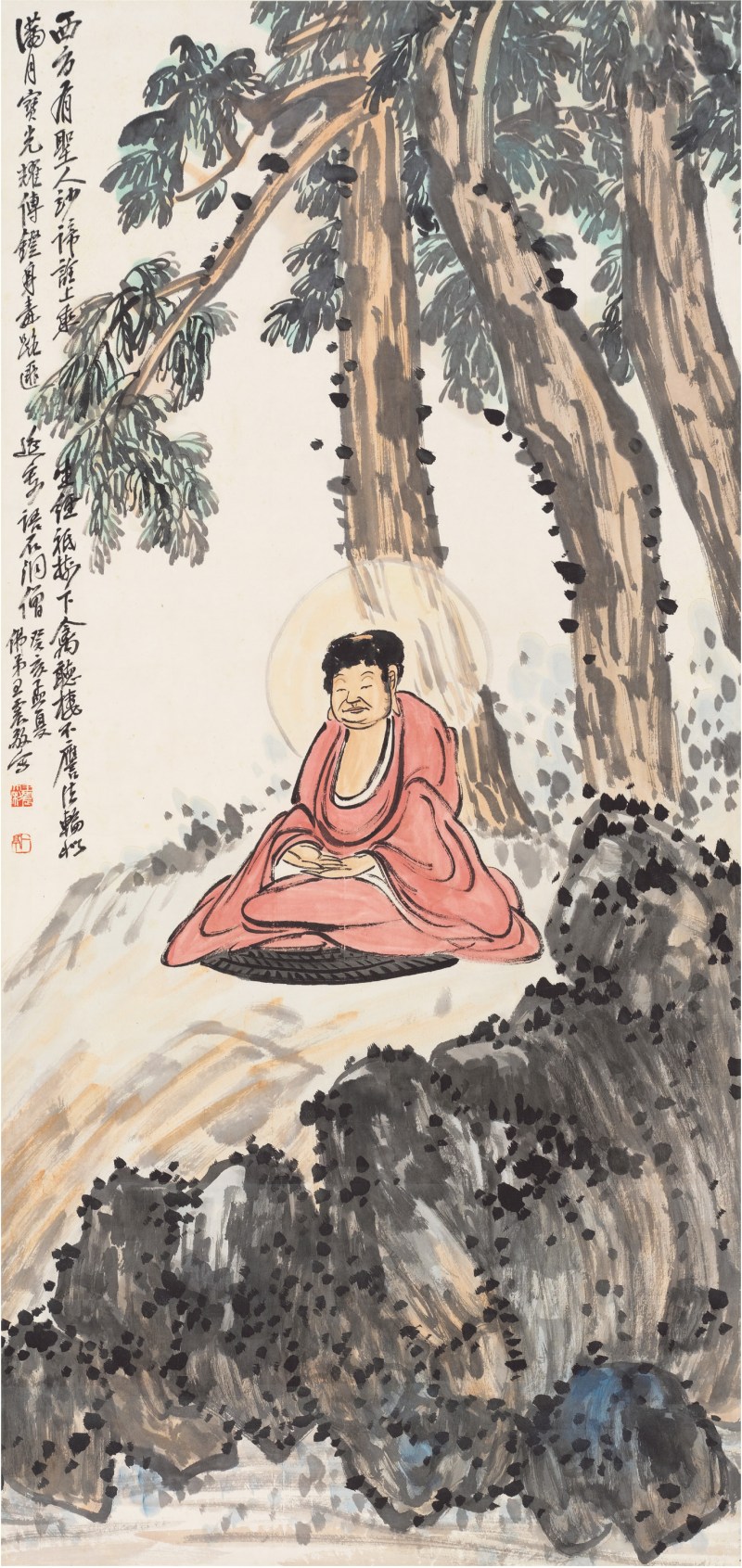 王震（1867～1938）礼佛图