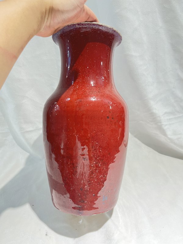 铜红釉罗汉瓶 - 图5