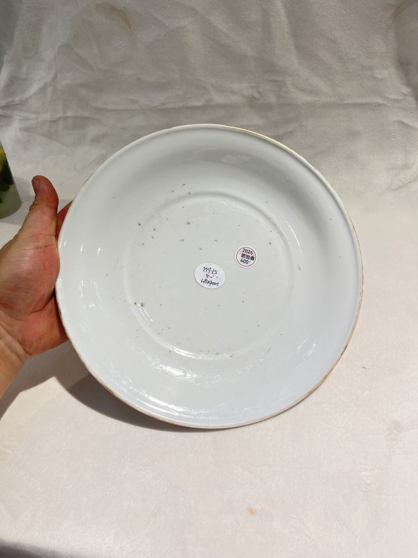 蓝料彩开光粉彩花卉纹盆奁一对 - 图8