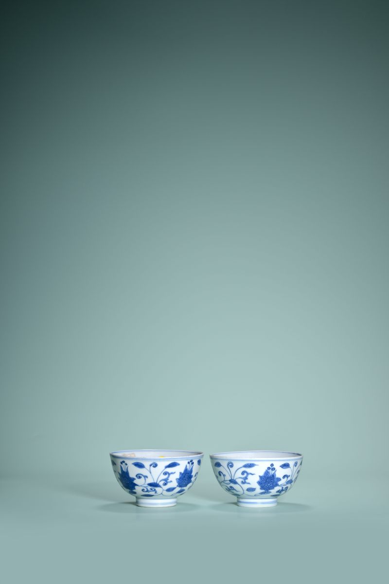 明 青花缠枝莲纹碗成对 - 图5