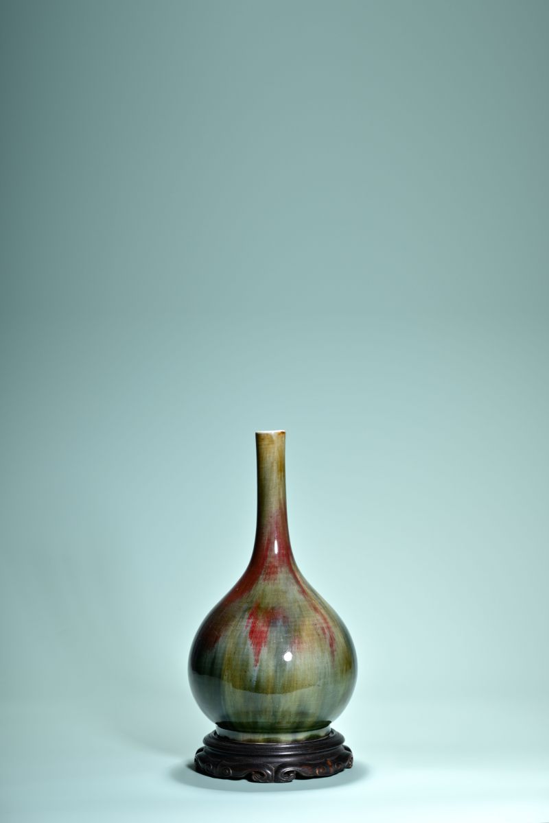 清雍正 窑变釉荸荠瓶 - 图3