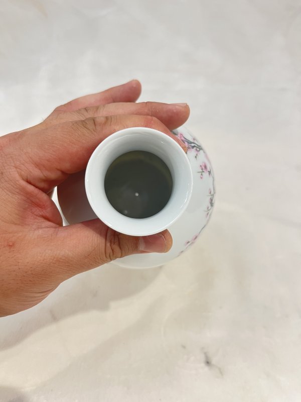 粉彩孔雀诗文灯笼瓶一对 - 图13