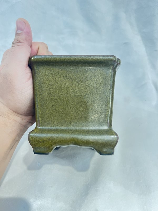 茶叶末釉高足花盆 - 图4
