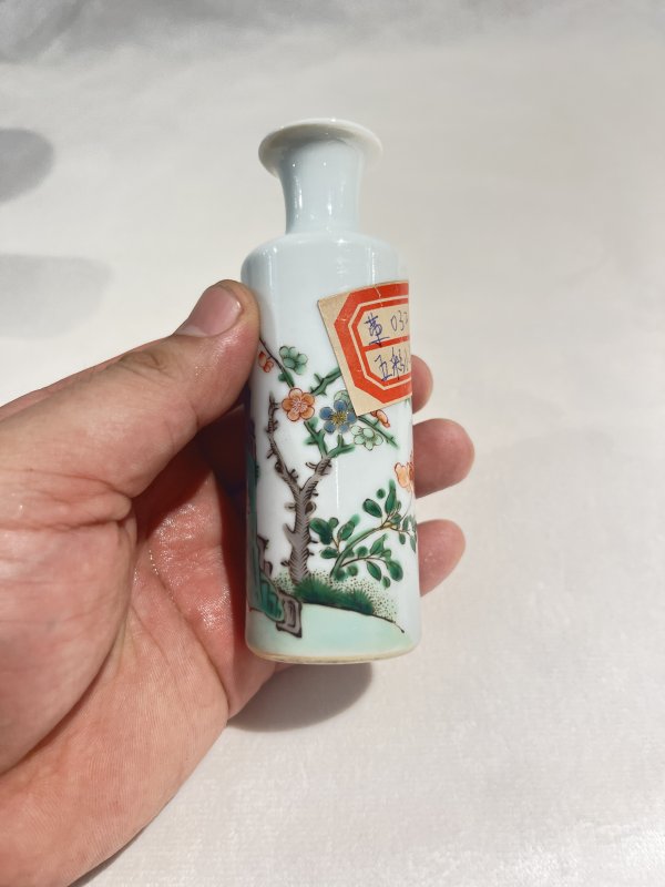 五彩花卉纹棒槌瓶 - 图4