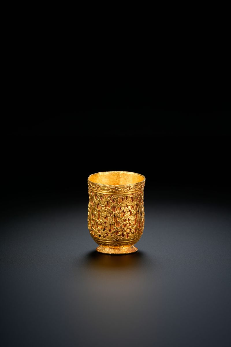 明 錾刻夔龙纹金杯 - 图4
