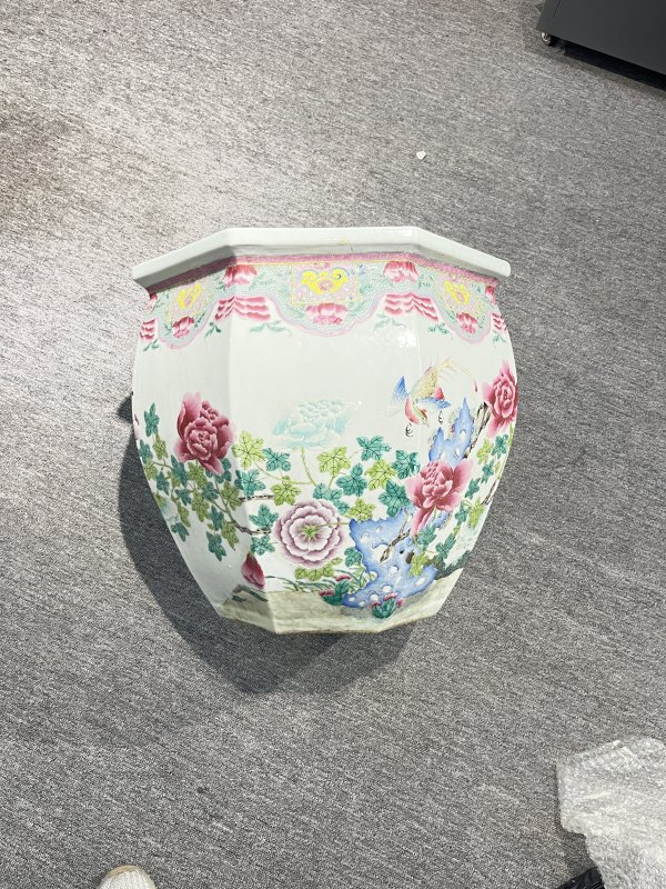 粉彩富贵牡丹花鸟纹缸 - 图3