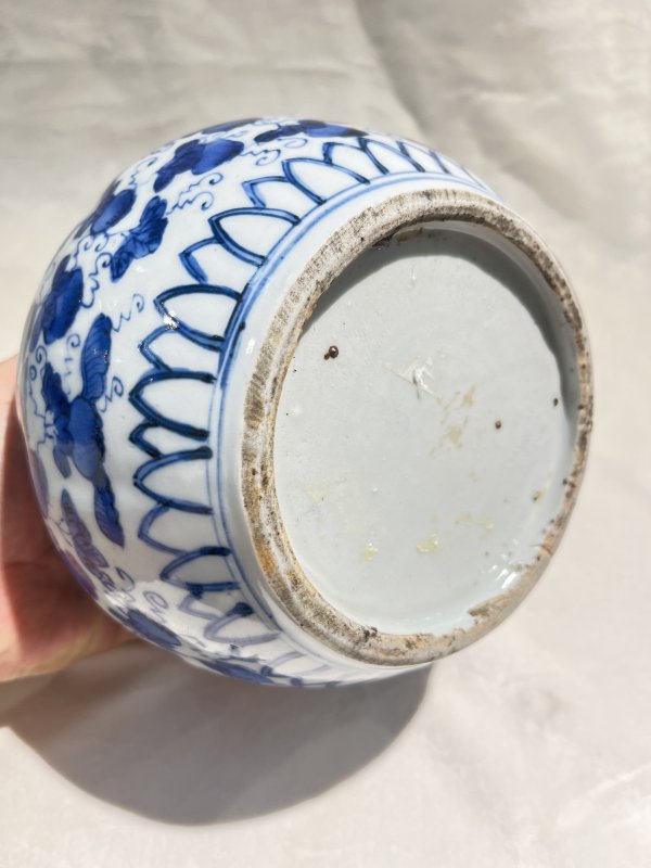 青花葡萄纹瓜棱罐 - 图9
