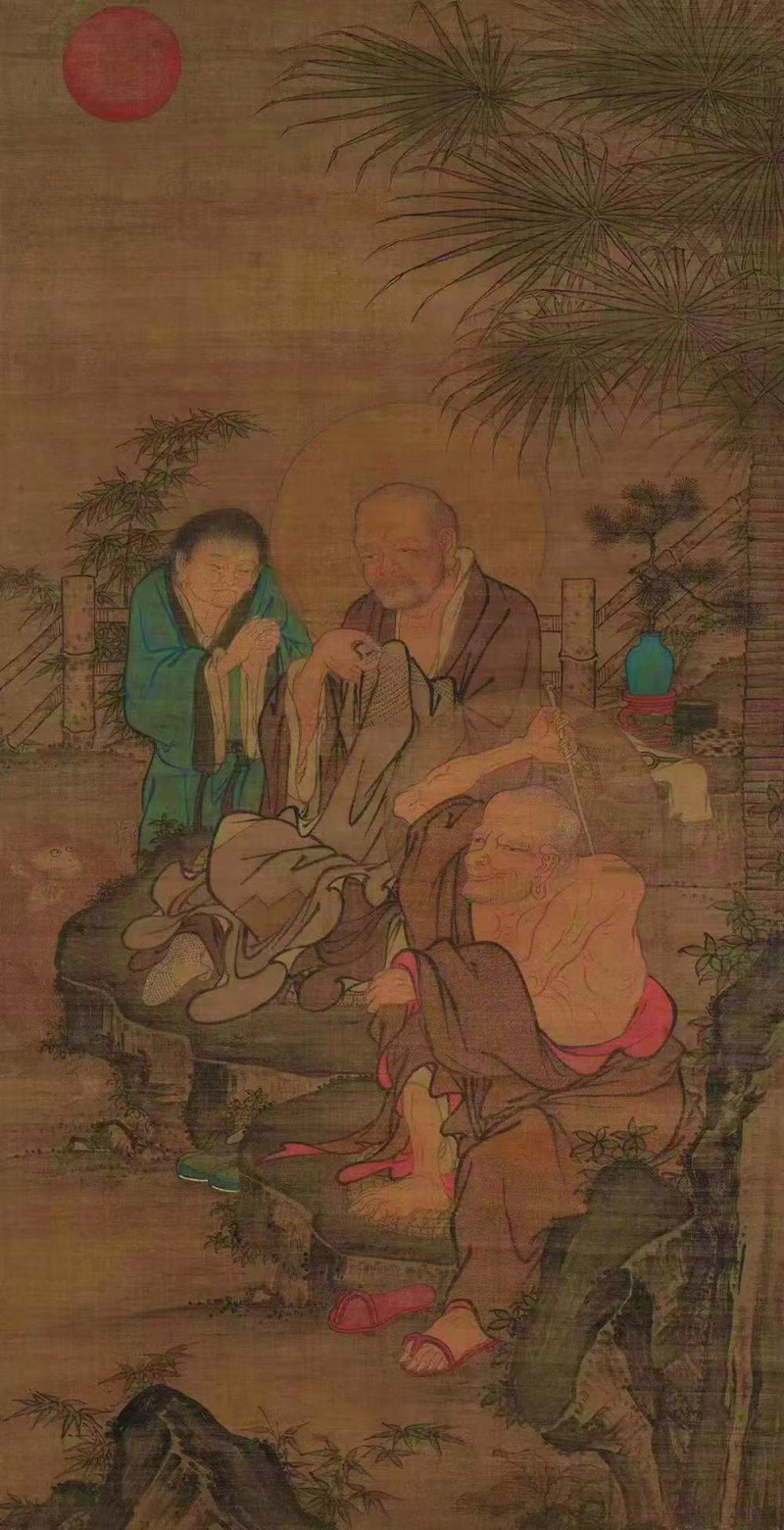 清中期 铜纳衣罗汉坐像 - 图9