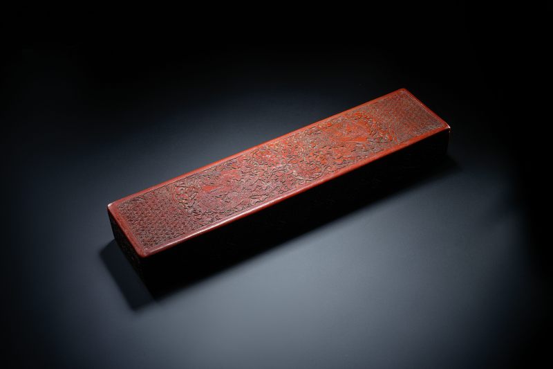 元 剔红穿花龙纹长方经盒 - 图8