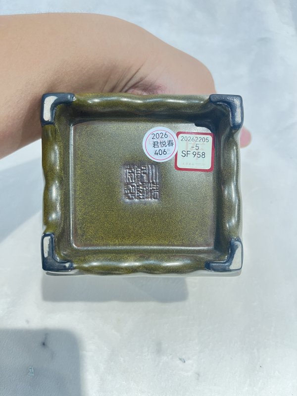 茶叶末釉高足花盆 - 图8