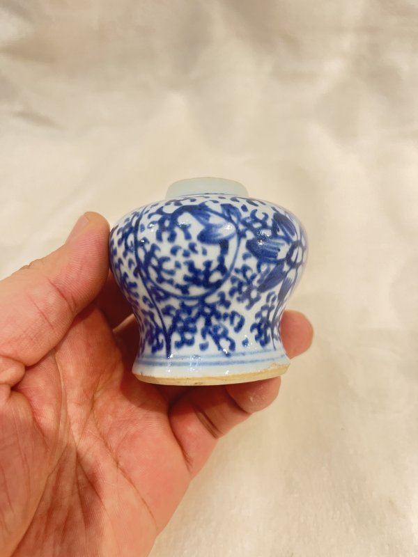 青花缠枝莲纹天字罐 - 图4