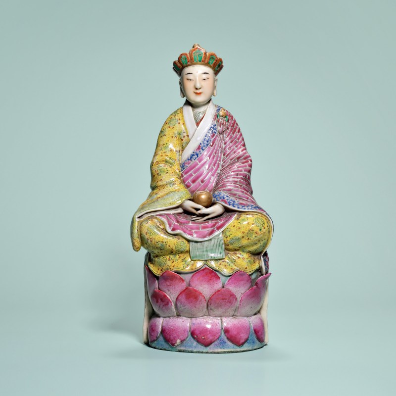 清 粉彩地藏王菩萨