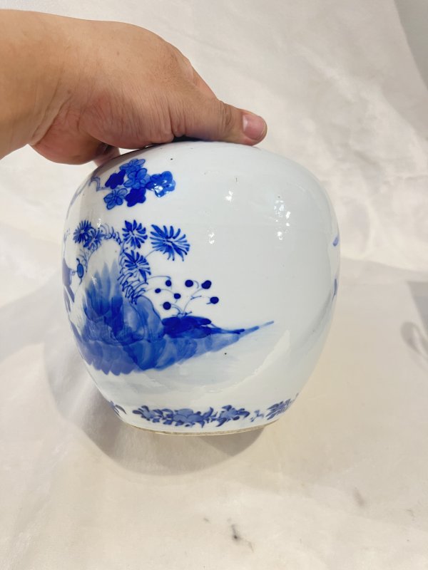 青花三娘教子纹罐 - 图5