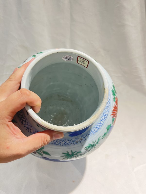 青花五彩牡丹花卉纹罐 - 图10