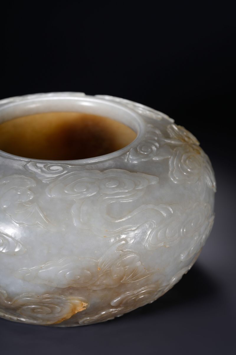 清中期 白玉洪福齐天纹钵式洗 - 图5