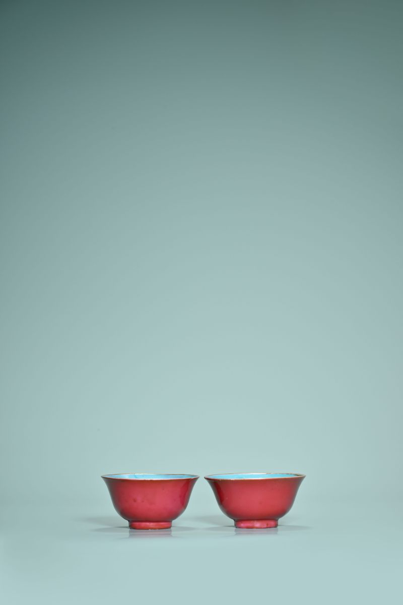 清中期 晓岚雅制胭脂红釉小盏 - 图3