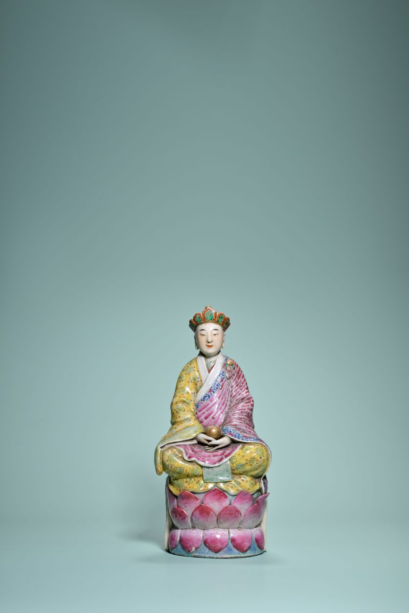 清 粉彩地藏王菩萨 - 图2