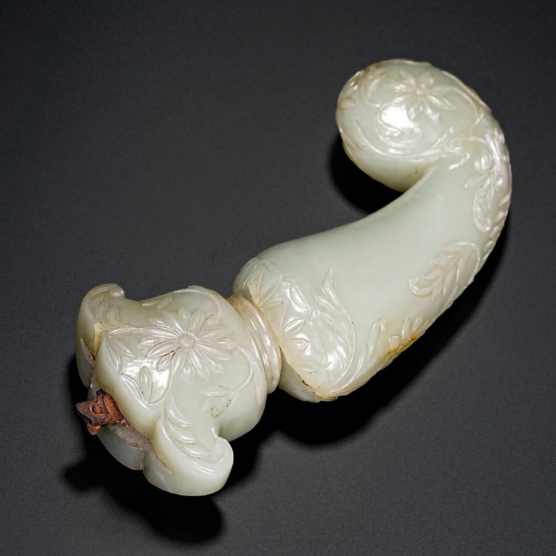 清乾隆 蒙兀儿帝国青白玉刀柄