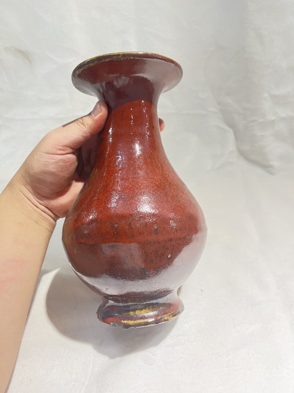 红釉玉壶春瓶 - 图6