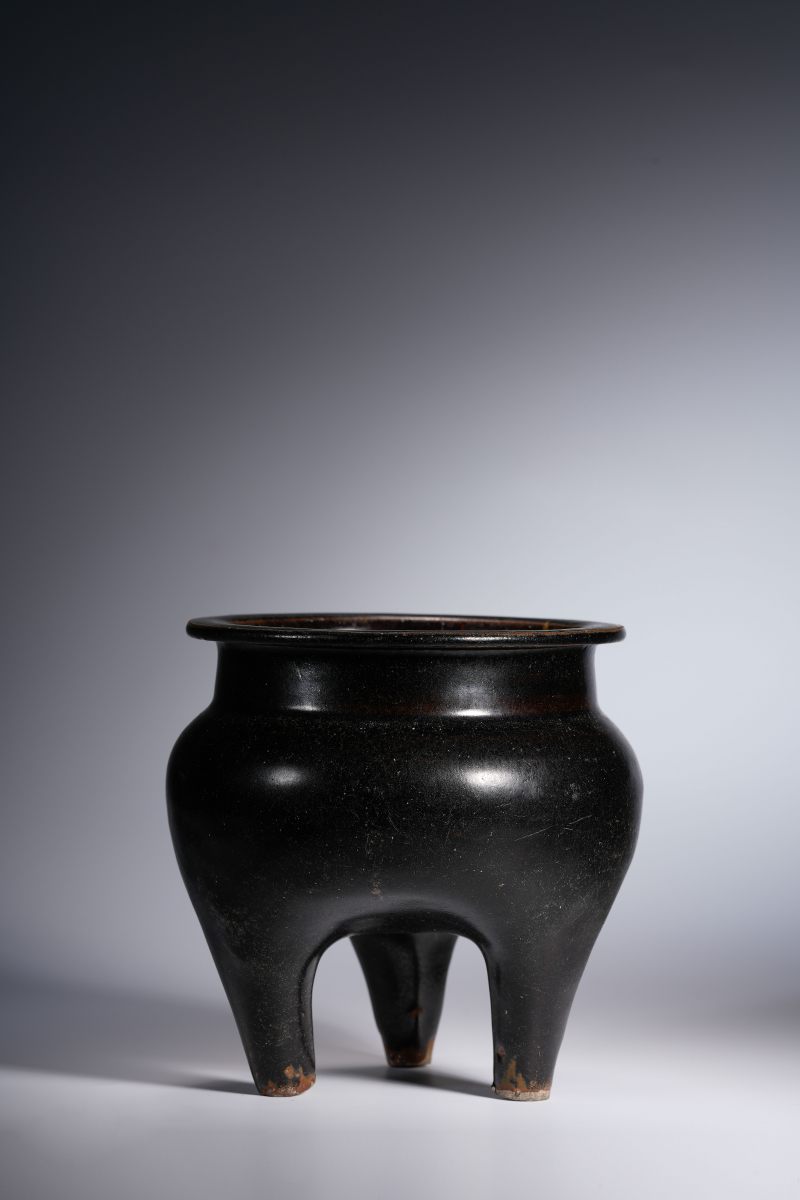 明 黑釉鬲式炉 - 图5