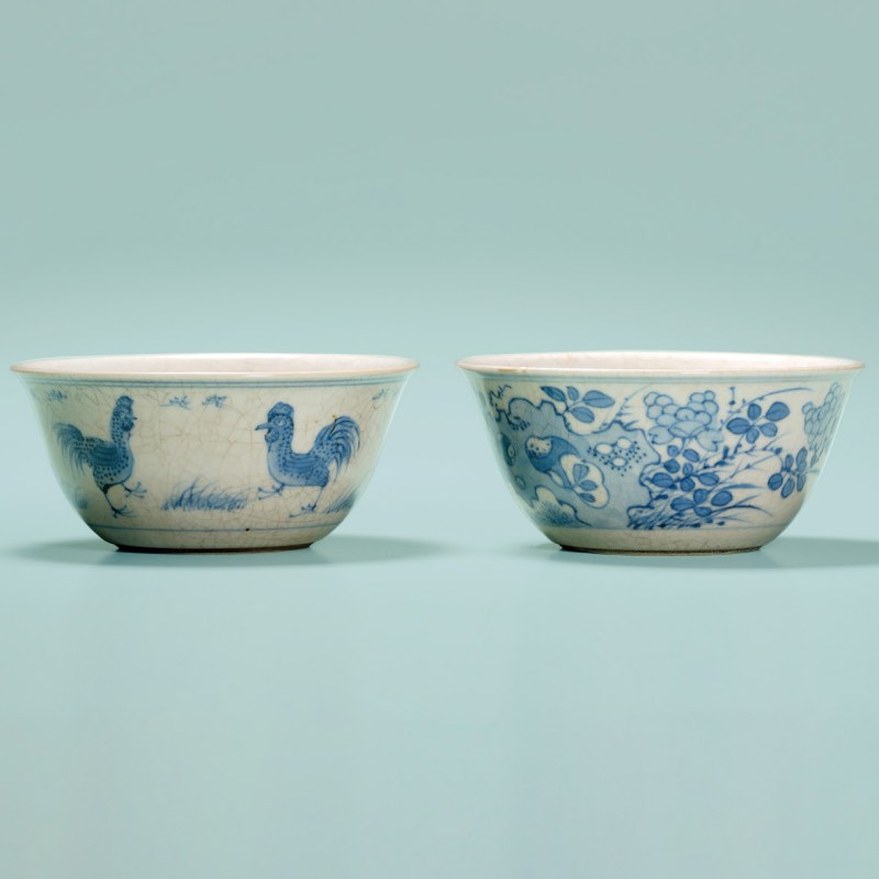 清中期 浆胎青花鸡缸杯
