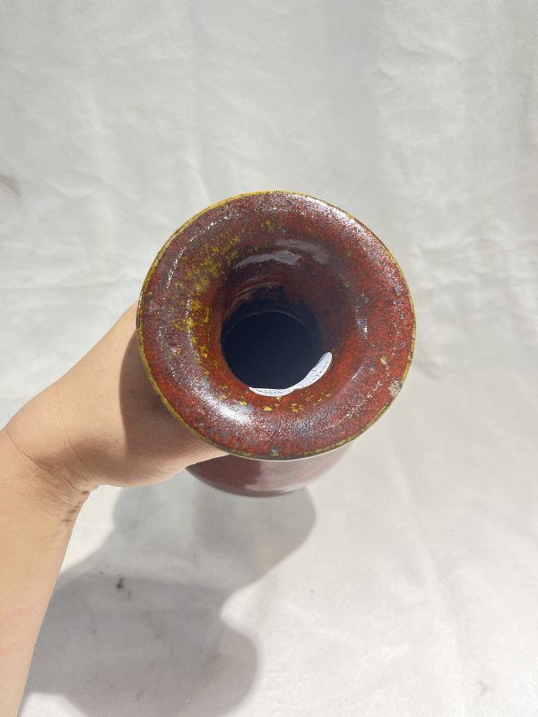 红釉玉壶春瓶 - 图7