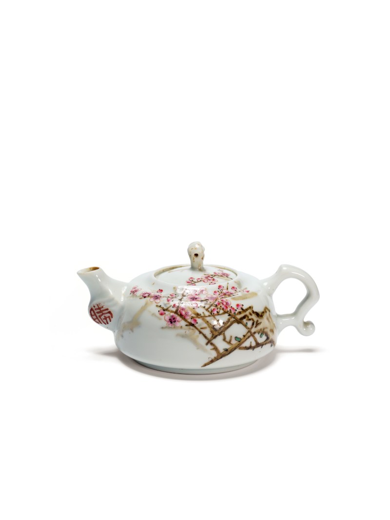 田鹤仙梅花茶壶 - 图1