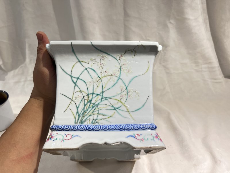 粉彩花鸟纹高足花盆 - 图4