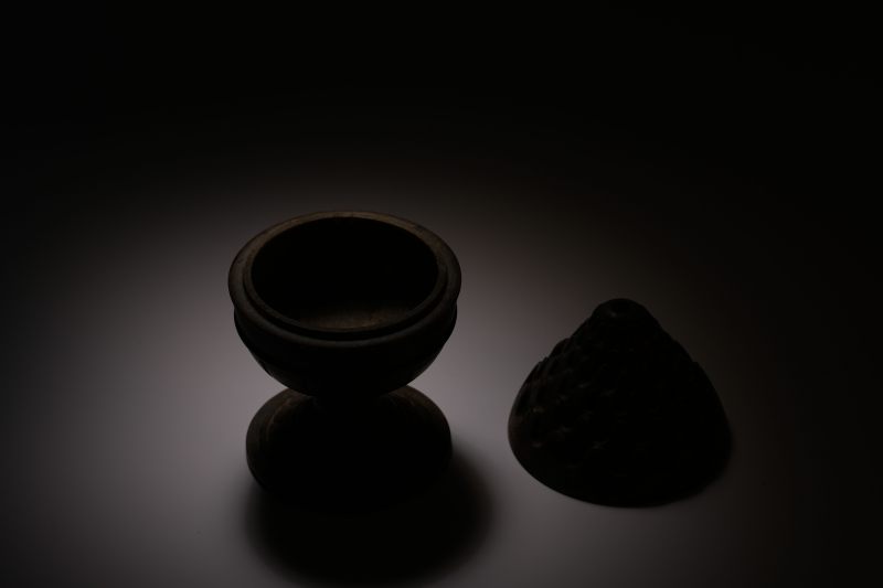 明 豹斑石莲花纹博山炉 - 图7