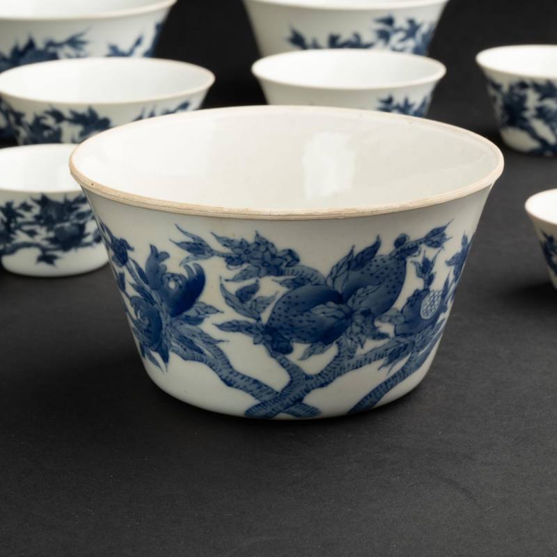    清 青花花卉茶盞十點 - 图6