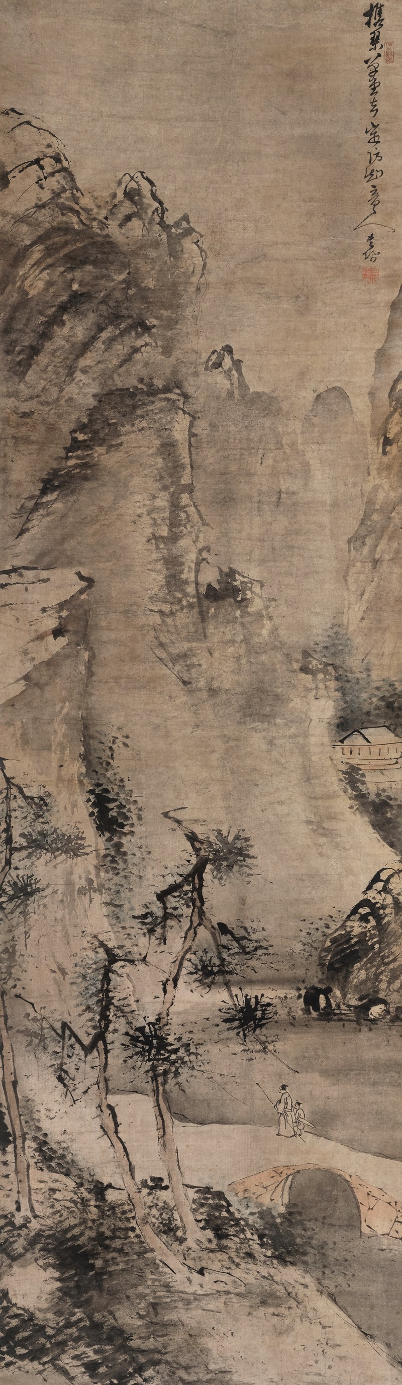 高其佩（1672-1734） 携琴访友 - 图2