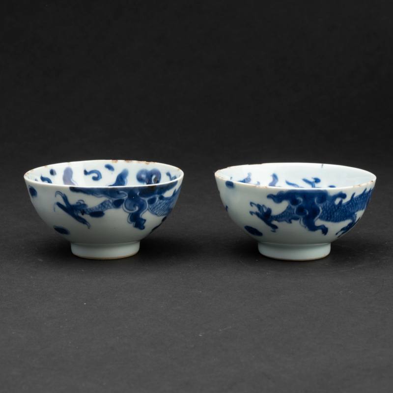    明 青花龍紋茶盞五點 - 图2