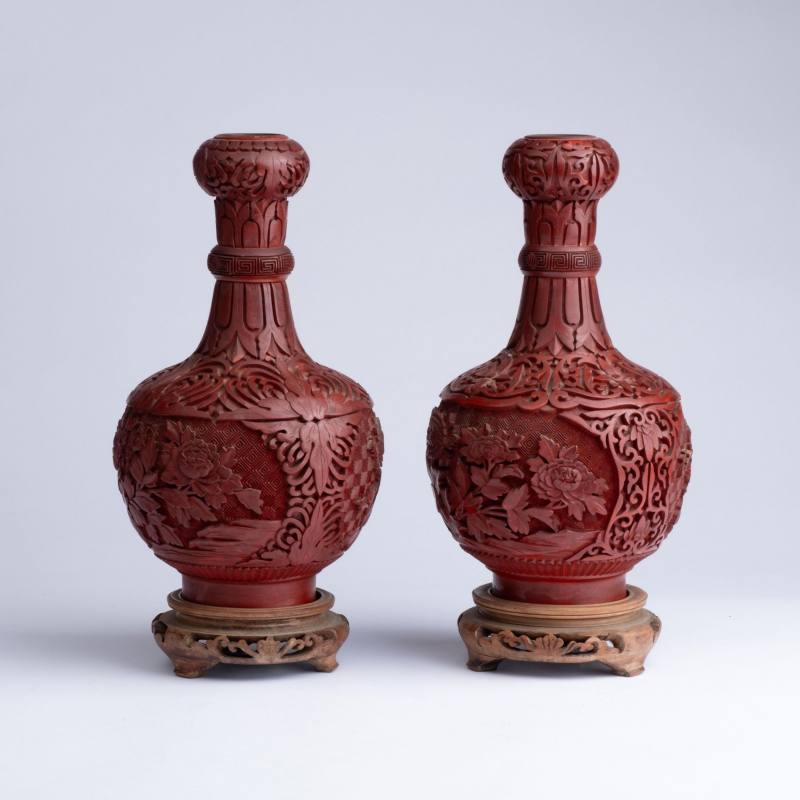    創匯期剔漆蒜頭瓶兩點 - 图3