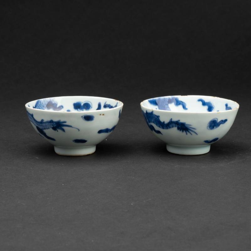    明 青花龍紋茶盞五點 - 图3
