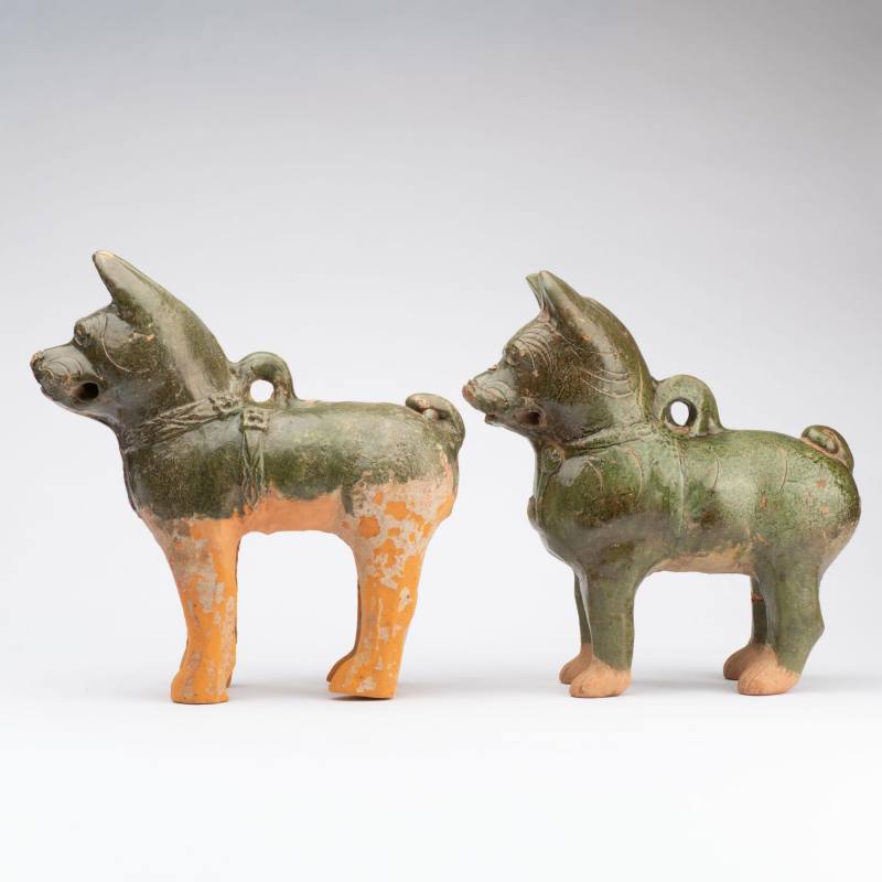    漢 綠釉犬兩點 - 图3