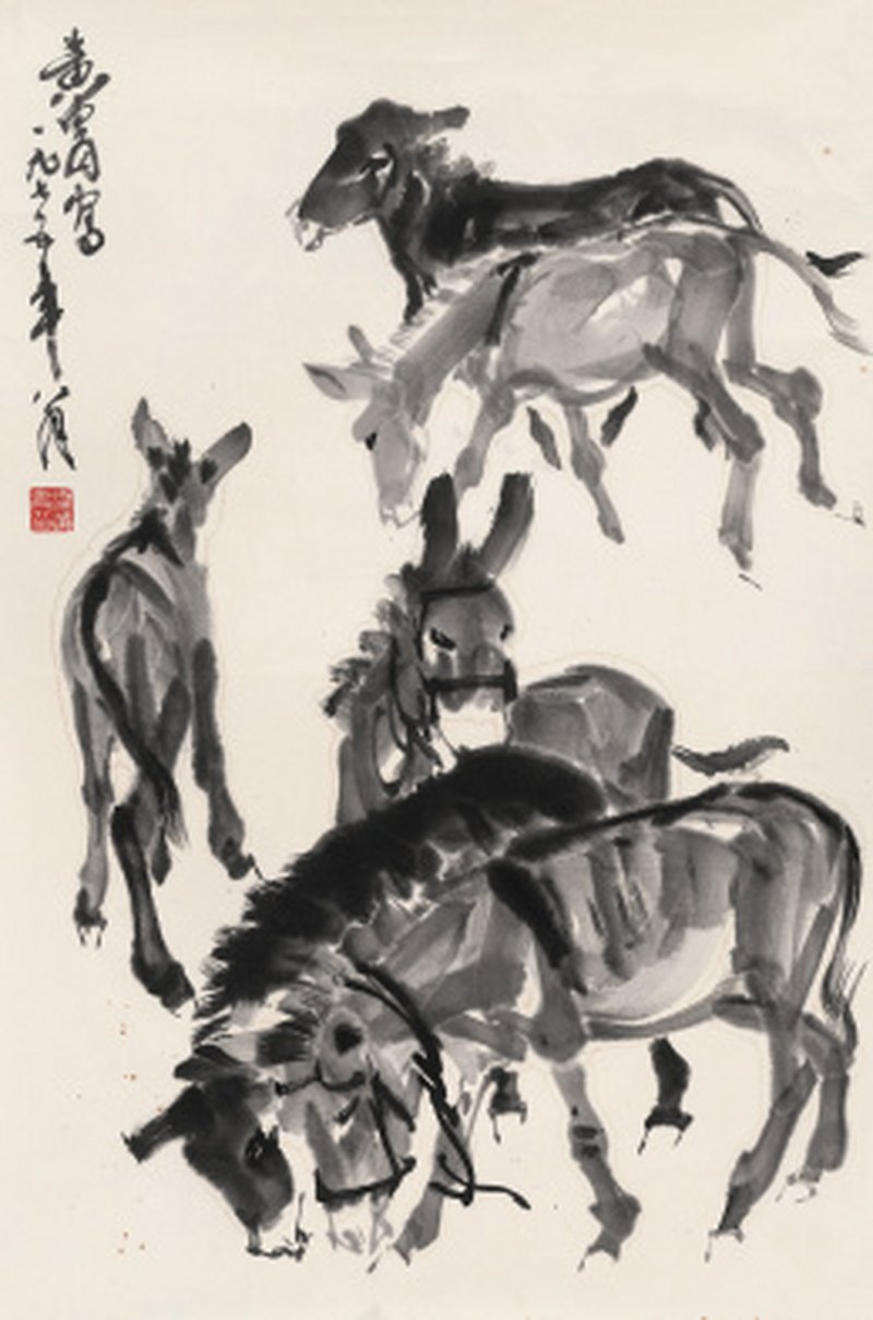 黄 胄 1925-1997 六驴图