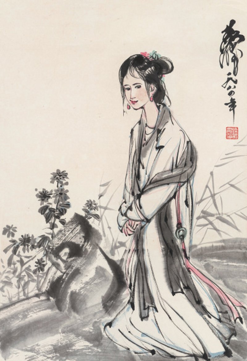 黄 胄 1925-1997 仕女
