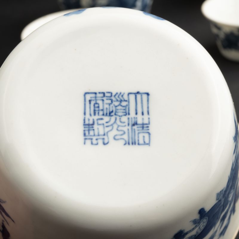    清 青花花卉茶盞十點 - 图7