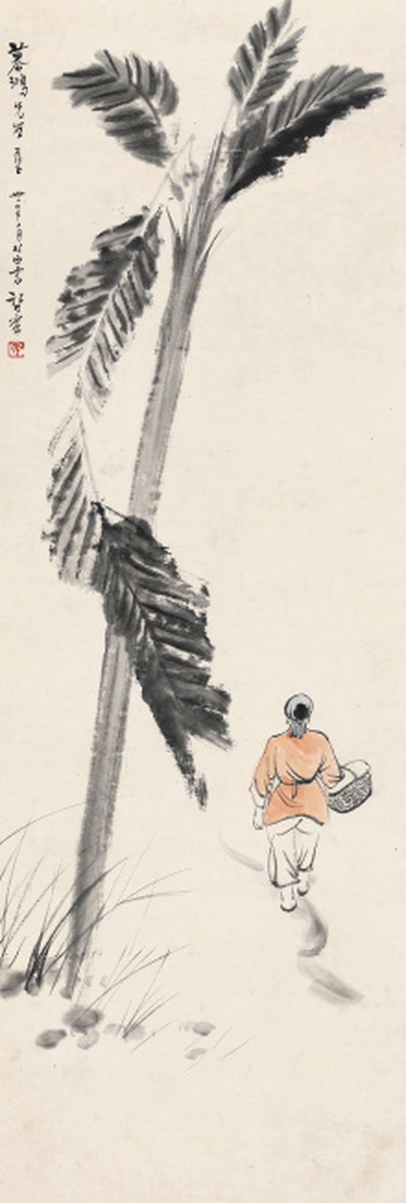 赵望云 1906-1977 蕉荫独行 - 图1