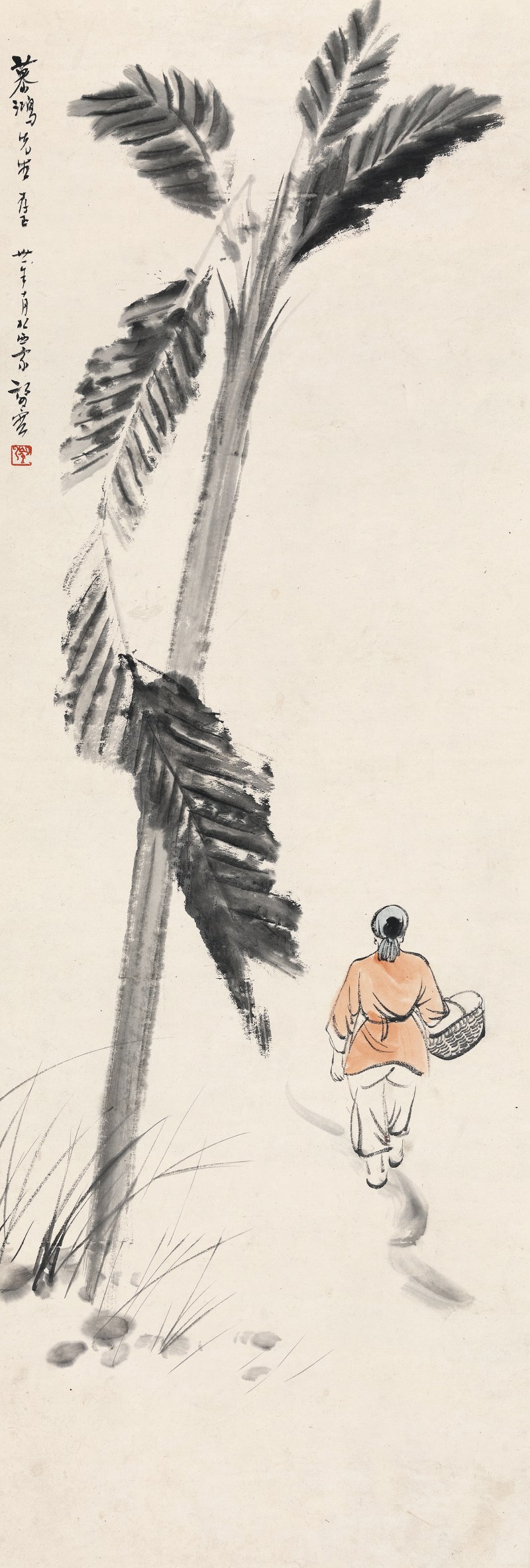 赵望云 1906-1977 蕉荫独行 - 图2