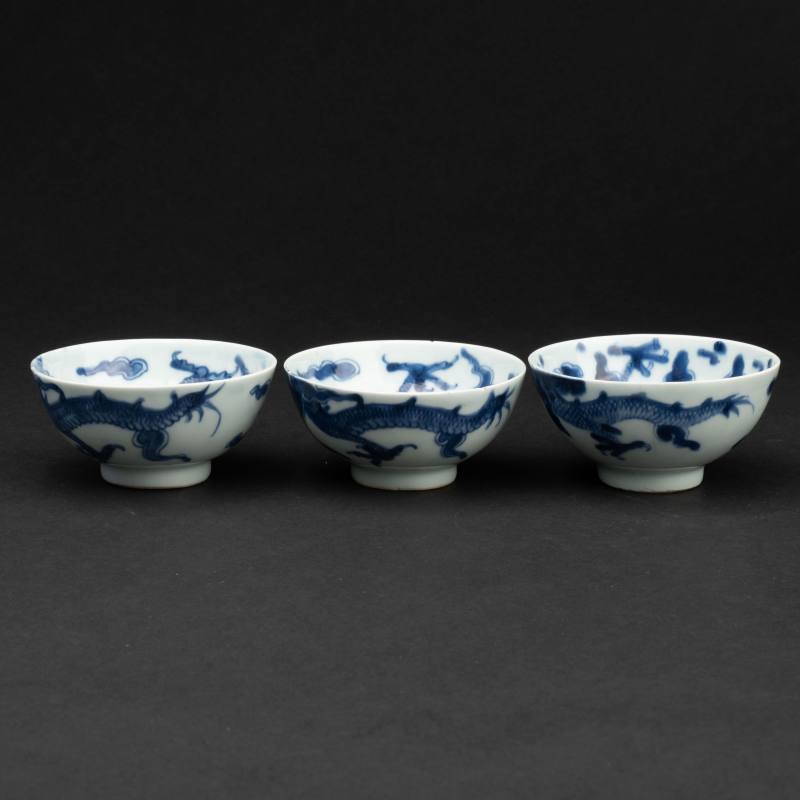    明 青花龍紋茶盞五點 - 图11