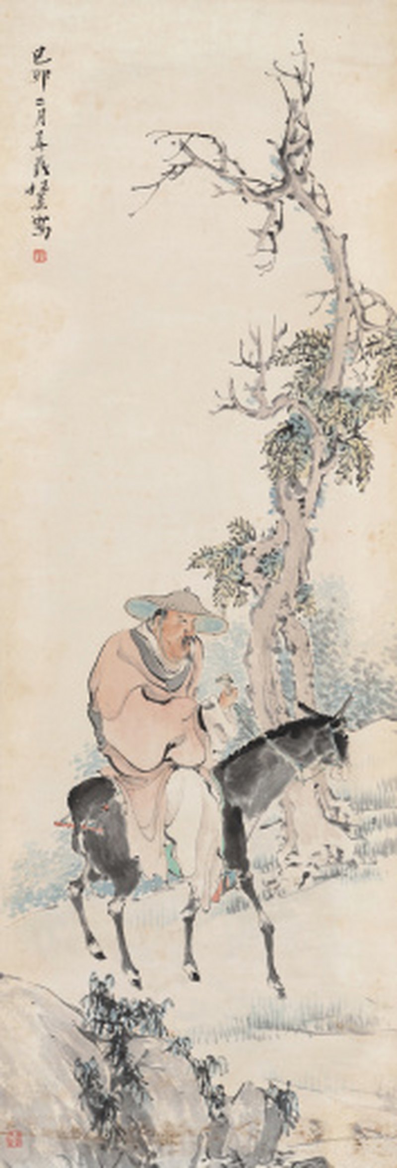 任 薰 1835-1893 骑驴图