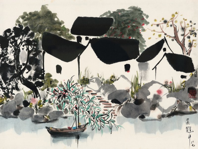 吴冠中 1919-2010 江南小景