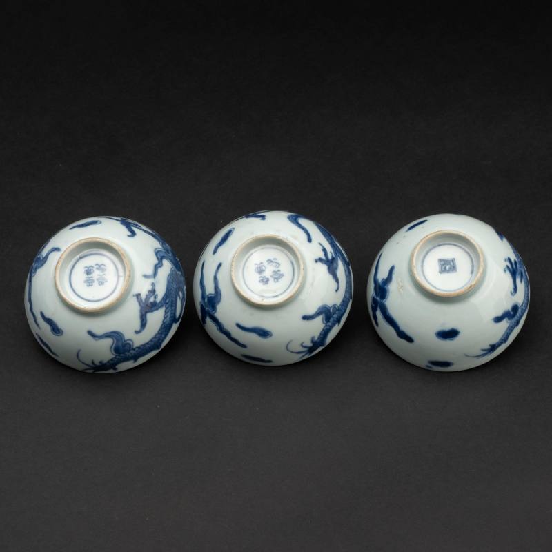    明 青花龍紋茶盞五點 - 图13