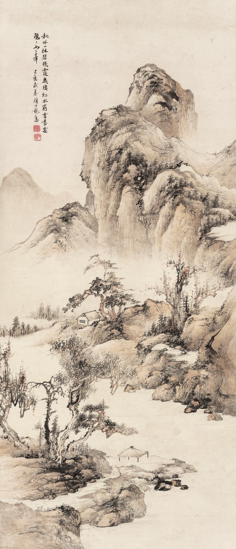 颜伯龙 1898-1955 碧江霞影两三峰 - 图2