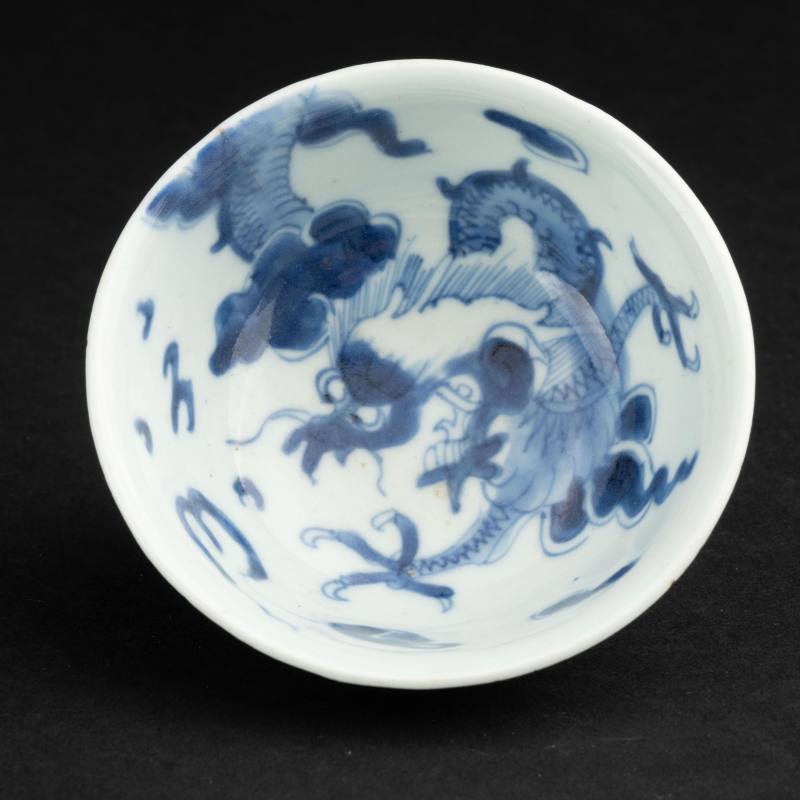   清 青花過墻龍碗 - 图5