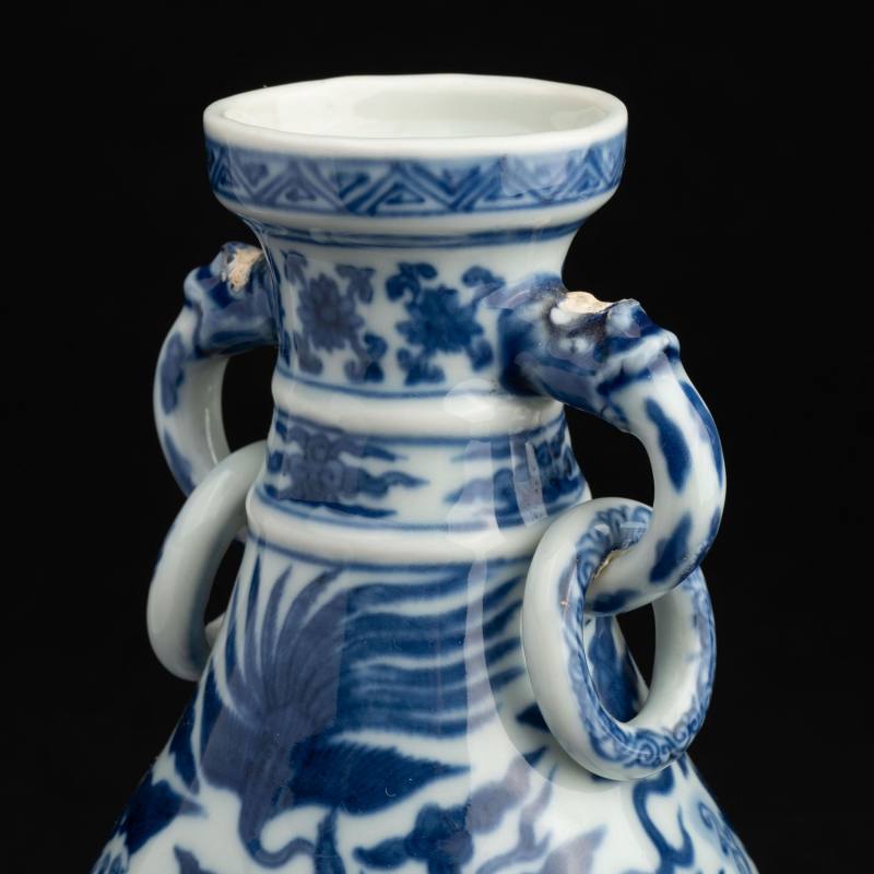    明 嘉靖青花雙耳瓶 - 图7